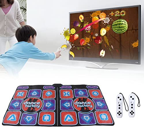 FOSA Double Dance Mat Games Toys, Music Dance Pad Double Player Exercise Foldable Kids Dance Rhythm Step Play Mat TV Dance Pat Blanket for Girls Boys Dance Musical