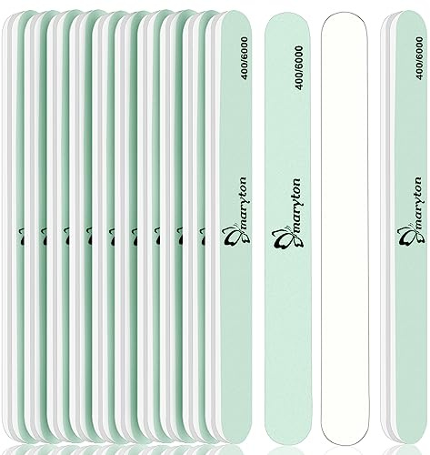 Maryton Nail Buffer and Shine Kit - 10pcs Nail Shine Buffer Blocks for Natural Nails Polisher Fingernail Buffer Buffing File 400 6000 Grit