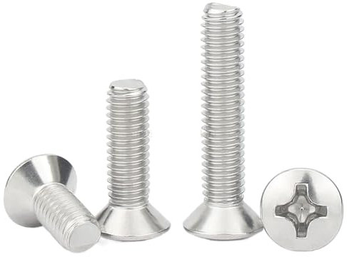 Perno de Tornillo medio ovalado con Cabeza avellanada elevada Phillips empotrada en cruz de Acero Inoxidable M2 M2.5 M3 M4 M5 M6 304, 10pcs-m6, 20mm