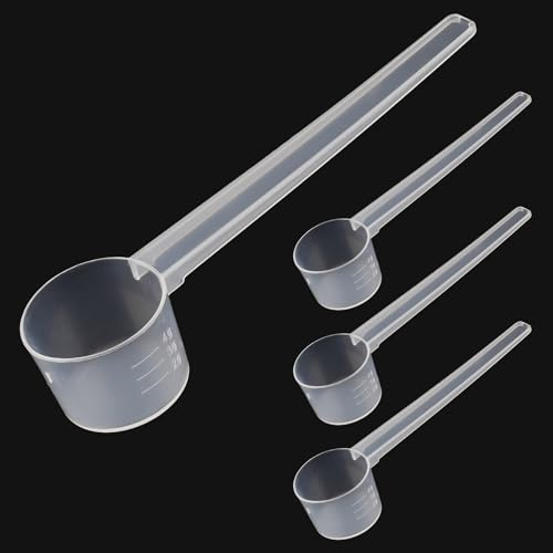 4 cucharas medidoras de gramos, cucharas dosificadoras, proteínas en polvo, café, 2 g, 3 g, 4 g, cucharas transparentes de proteínas, cucharas medidoras de gramo, cucharas medidoras de 5 g con escala