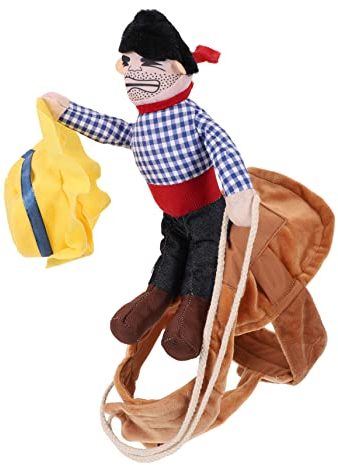 FRCOLOR Haustier Reiteranzug aus Denim für Kleine Hunde Cowboy Stil Kostüm in Zufallsfarbe
