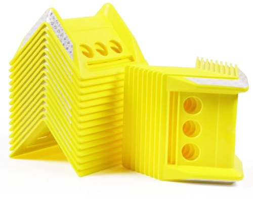 SALUINOKI 24Pack Flatbed Strap Protector Corner Edge Protector Plastic Yellow for Cargo Loads Box Truck Equipment Webbing to Protect Cargo