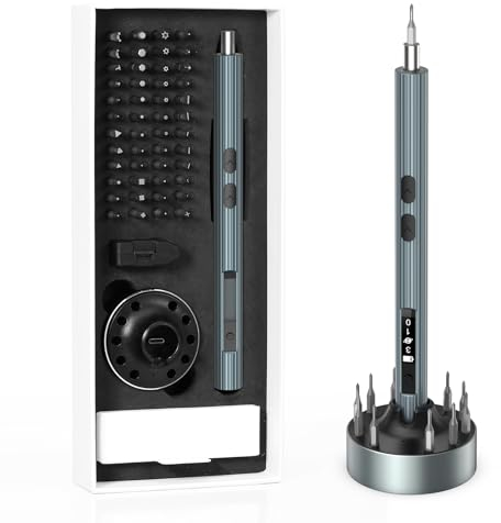Ankilo Mini Elektrischer Schraubendreher Set,52 in 1 Präzisions Power Schraubendreher Set mit 48 Bits,Magnetische Feinmechaniker Schraubenzieher,Elektroschrauber mit LED-Leuchten für Telefon