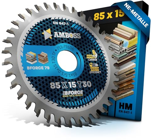HM Kreissägeblatt 85x15 Z30 Trapez-Flachzahn für Aluminium. AMBOSS WERKZEUGE® Sägeblatt 85mm komp. zu Bosch GKS 12V-26. Bosch GKS 10.8. Makita HS 300 301. Worx Versacut 420. WESCO uvm.