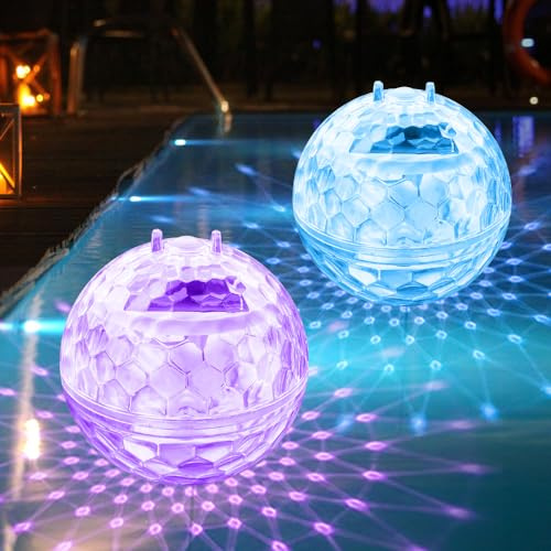 IXYHKB 2 Pièces Lampe Solaire Piscine 11cm - Boule Lumineuse Flottante IP68 Étanche, Lumière Exterieure pour Étang, Jardin, Pelouse