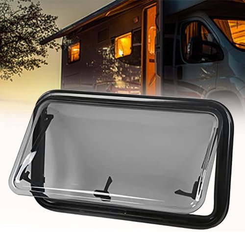 DPLWJPP Rv External Push Window,Polished Rounded Corner Uv Proof Vertical Sliding Rv Window,70° Opening Angle,With Integrated Roller Blind And Fly Screen,For Rv Motorhome Campervan,1000mm*600mm