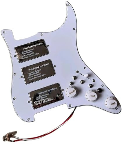 Pre-wired für E-Gitarre Pickguard Vorverdrahtetes HHH Gitarren-Schlagbrett Spulen-Split-Schalter 3 Stück Humbucker-Alnico-V-Tonabnehmer Für ST-E-Gitarre