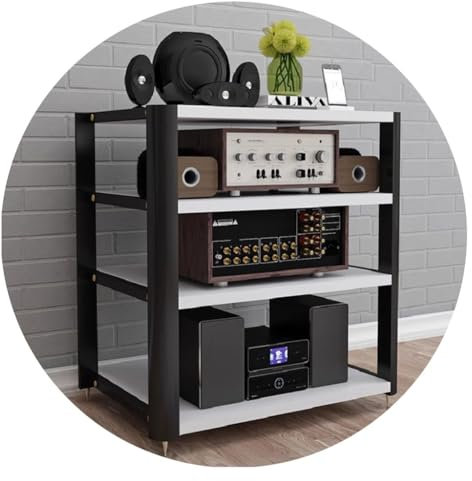 Estante De 4 Niveles Soporte para Estante AV Soporte para Tocadiscos para Amplificador AV/Tocadiscos/Sky Box/Xbox One/Gabinete Doméstico Multifuncional para Impresora