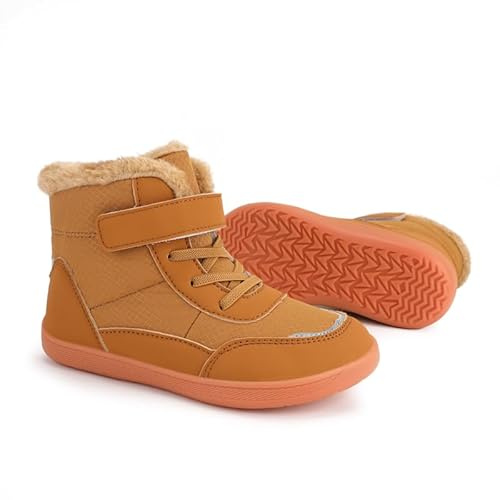 Dinint Bambini Barefoot Stivali Invernali con Imbottitura Calda,Bambini Scarpe da Escursione Comode&Antiscivolo,Mid Trekking Shoes Outdoor Unisex-Bambini e Ragazzi Gr.25-36 EU