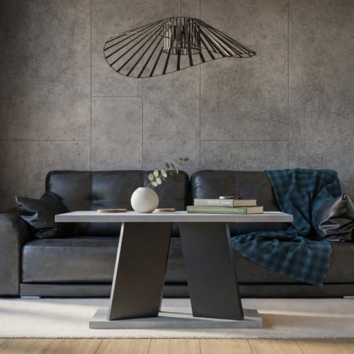 PROROOM FURNITURE Muro Mini - Couchtisch 110x70 Höhe 60 cm - Kaffeetisch Rechteckig - Sofatisch - Coffee Table - Wohnzimmertisch Modern - Beistelltisch Klein Betonoptik/Schwarz