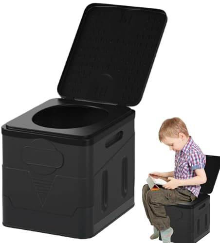 Portable Toilet for Adults, Folding Toilet - 20L Foldable Portable Toilet with Lid | Leak-proof Car Potty for Adults, Travel Potty Seat, Camping Toilet for Camping, Car, Travel