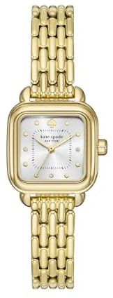 kate spade new york Women's Gracie Square Three-Hand Gold-Tone Stainless Steel Watch (Model: KSW1863)