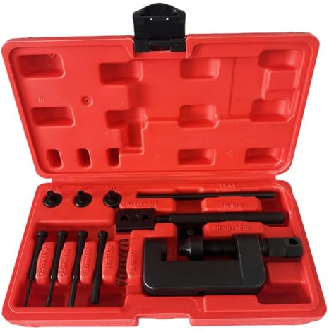 TRKIMAL 13 Pcs Motorcycle Chain Breaker Set,Universal Moto Bike Chain Breaker Splitter Link Riveter Repair Tool,Chain Breaker Chain Cutter Breaker Separator, Riveter Chain Breaker Splitter
