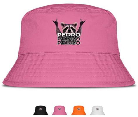 Prozente Momente Pedro - Lustiger Fischerhut – Der perfekte Sonnenhut für Herren & Damen – Ideal als Malle-Outfit, Party-Accessoire & Festival-Eimerhut für den Strand | Farbe Pink