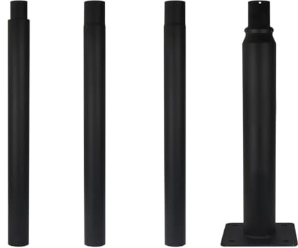 Straßenleuchte Lichtmast Schwarz – Höhenverstellbar 2–4 m Verzinkter Stahlpfosten für Außenbeleuchtung Wetterfest & stabil – Straßenbeleuchtung für LED Fluter, Laternen, Parkplatz- & Wegebeleuchtung