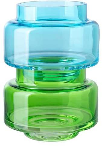 Fink Nice ONE 2er Set, Teelichthalter, Glas, grün, türkis, L. 10 cm, B. 10 cm, H. 8 cm