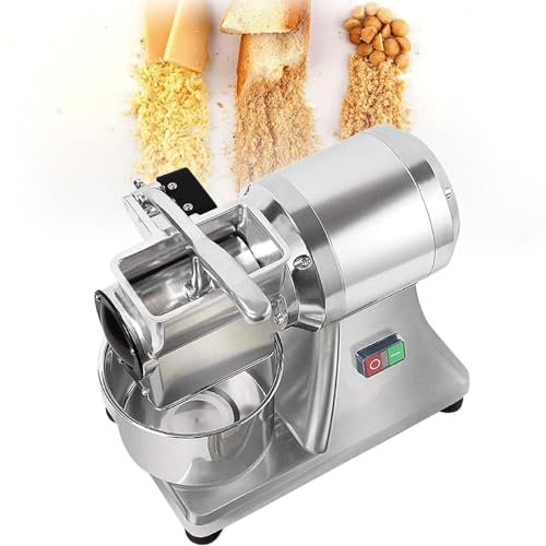 GAYAYAS Rallador de Queso eléctrico Comercial, Rallador de Queso eléctrico 550W, con Cubo, para Queso, Mantequilla, Queso, Pan, Salvado, 0,75 HP/550 W, 88 LB/Hora