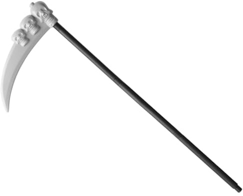 Pesoncarl Grim Reaper Scythe 35x14 Inch Plastic Skeleton Toy Weapons Removable Scythe Prop Faux Sickle Halloween Props for Kids Adults