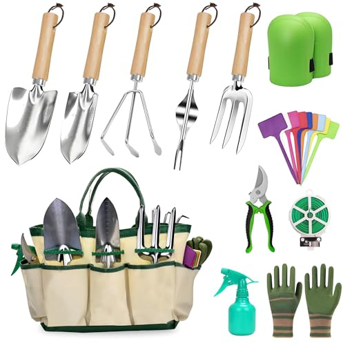 Garden Tools Set, 12 Pieces Gardening Hand Tool Gift Kit, Heavy Duty Stainless Steel Gardening Gifts with Storage Bag for Women & Men for Christmas, Birthdays, Holiday