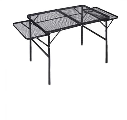 Leichter, tragbarer faltbarer Picknicktisch, Metallgitter-Design, 2 Paneele, ideal für Camping, Outdoor-Events, einfache Einrichtung, langlebig und kompakt (4)