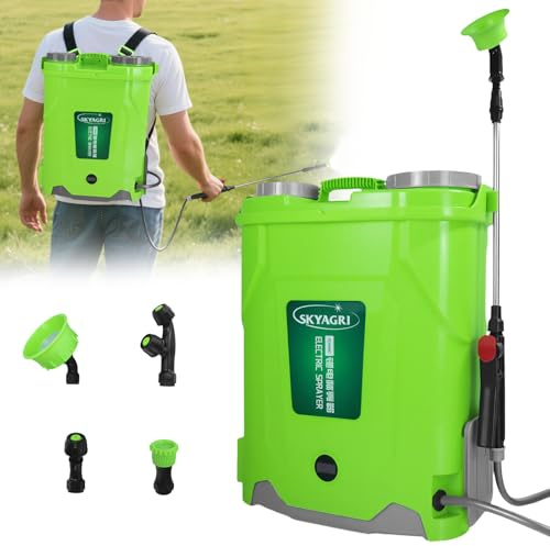 Pulverizador de mochila alimentado por batería de 20 L, spray de presión de 100 PSI compatible con batería Makita de 18 V, pulverizador de mochila con 4 boquillas, 5.3 galones para jardín