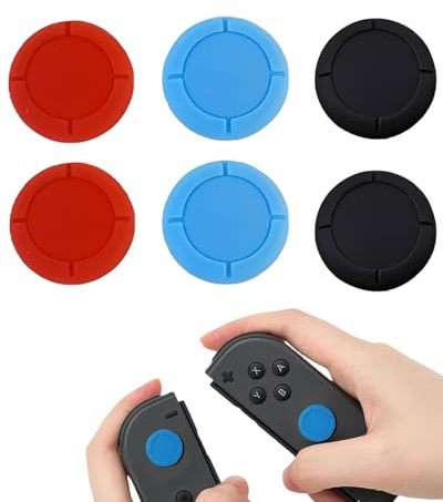 JUKOTA 6Pcs Ersatzkappe für Controller Switch Joystick Kappen, Silikon Thumb Grips, Analoge Silikonabdeckungen Ersatz Kompatibel mit Switch, verbessertes Spielerlebnis(Schwarz/Rot/Blau)