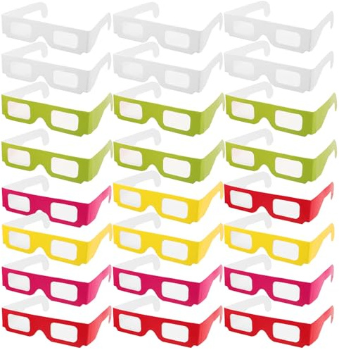 iplusmile 30 Stück 3D Partybrillen für Bunte Feuerwerks Effekte Leichtes Material Vielseitig für Geburtstag Valentinstag und Gastgeschenke