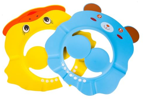 BCOATH 2 Gorros de Ducha Ajustables Adecuado para Lavar el Cabello sin Molestias para Bebés y Niños Visera Eva Protege Oídos y Ojos Baño