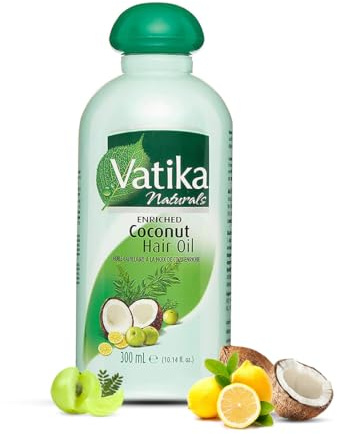 Vatika Naturals Kokos-Haaröl – 300 ml | Für voluminöses & dickes Haar | Angereichert mit Henna, Amla, Zitrone & 5 Kräutern | Zur Pflege vom Ansatz bis in die Spitzen