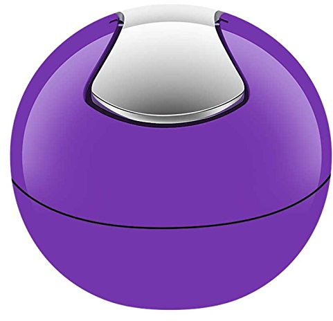Spirella 10.14968 Kosmetikeimer 1 Liter Abfalleimer Schwingdeckeleimer Tischabfalleimer Bowl Lila