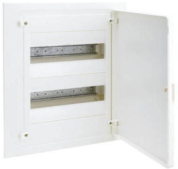 porte opaque - pour coffret hager vega encastré - 2 rangées - 24 moludes - hager vf212pr
