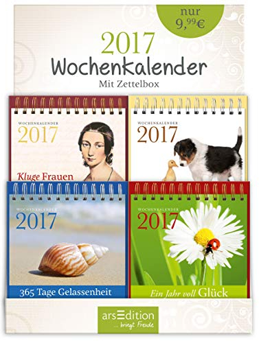 Display Wochenkalender 2017 m. Zettelbox: mit 4 x 6 Ex.
