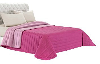 Italian Bed Linen Q-EL Elegant Edredòn estivo, Microfibra, Lila/Fucsia, 260x270 cm
