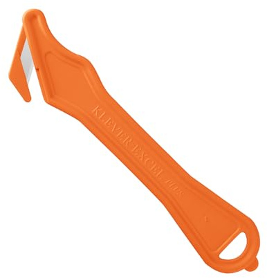 Klever Excel PLUS Wide Cut Safety Cutter, Carbon Steel Blade, Cuts Boxes, Film, Tape, and More, Utility Knife, Orange, 20/pk (PLS-400-30G)