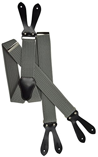 Olata Herren-Hosenträger in Y-Form, Robust, mit Knopf-Lederenden, 40 mm | Robuste 40-mm-Hosenträger in Y-Form mit Knopf-Lederenden und Lederkreuz; sicherer Halt für elegante Kleidung.