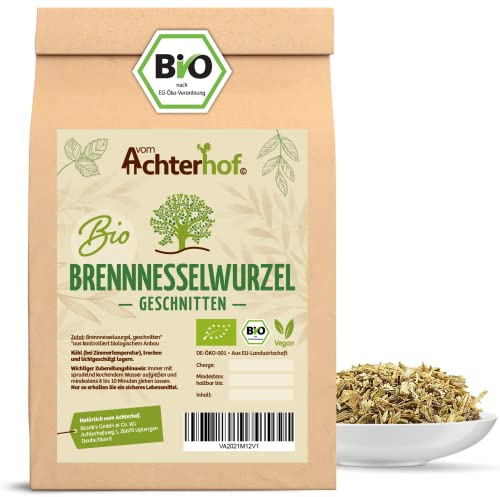 Brennnesselwurzel Bio 500g | getrocknet und geschnitten | ideal für Brennnessel-Tee | Kräutertee loose | aus kontrolliert biologischen Anbau | vom Achterhof