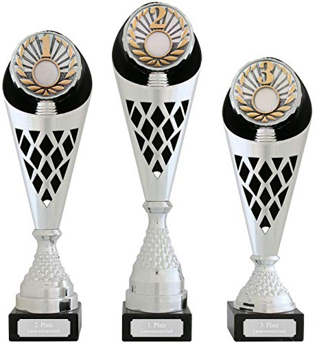 Pokal mit Zahl Platz 1 2 3 Serie VERDUN Trophäe silber groß mit Gravur