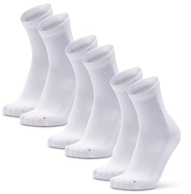 DANISH ENDURANCE Löparstrumpor med precis passform, Lätta & Luftiga Sportstrumpor för Gym & Träning, för Män & Kvinnor, Unisex, 3-pack, Vit, 39-42