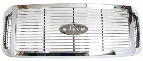 Garage-Pro Front Grille - Fits 2006-2007 Ford F-250, F-350, F-450 Super Duty, Truck Grill Chrome Shell and Insert