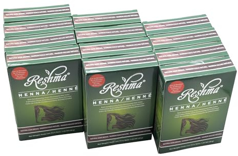 Reshma Beauty 30 Minute Henna Hair Color | Infused with Plant-Based for Soft Shiny Hair | Henna Hair Color/Dye, 100% Gray Coverage |Semi Permanent | Ayurveda Hair Products (Dark Brown, Pack Of 12)