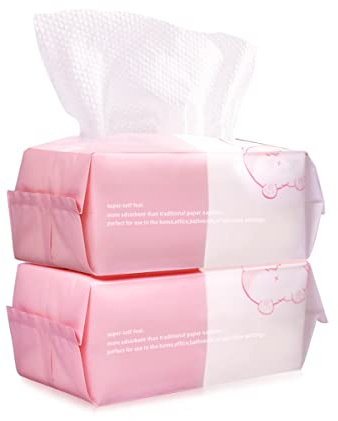 Lot de serviettes jetables en coton pour le visage - Sans parfum et ultra douce - Pour le lavage du visage, le demaquillage - 20 x 20 cm (Peral Pattern - 120 PCS)