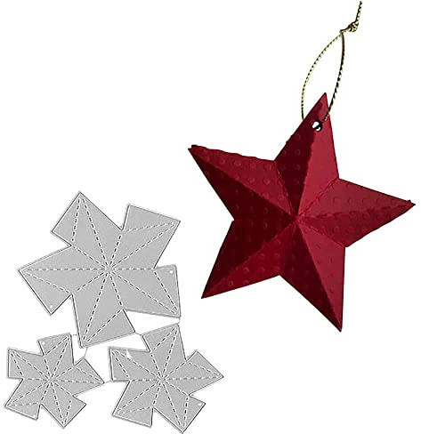 GIVBRO 3D Fünfzackiger Stern Stanzformen Halloween Metall Stanzschablone Scrapbooking DIY Vorlage Form für Papier Handwerk Prägewerkzeuge Grußkarten Herstellung