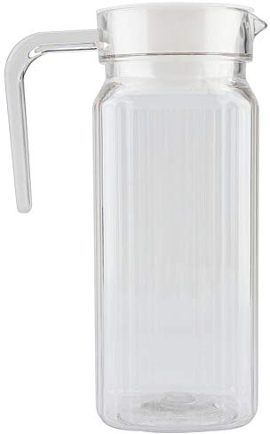 HEITIGN Gläserner Krug mit Deckel, Transparenter Saftkrug mit 800 ml Fassungsvermögen, Hitzebeständig, Klassischer Getränkebehälter, Pitcher