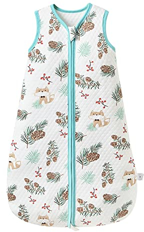 Baby Schlafsack 1.0 Tog 100% Baumwolle Ganzjahres Schlafsack Babyschlafsack Kinder, 1.0 Tog für Jungen und Mädchen 67CM/Baby Höhe 70-80cm
