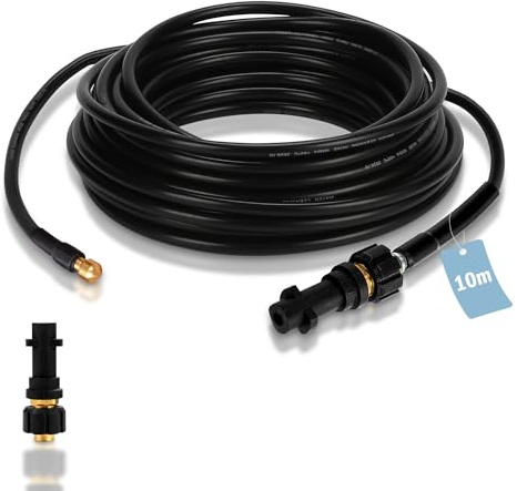 Eulenke Kit de Nettoyage de Canalisations Haute Pression pour K2-K7 | Choisissez la Longueur : 10 m | Pression de 160 bars | Inclus : 1 adaptateur | Débouchez Vos Canalisations Facilement