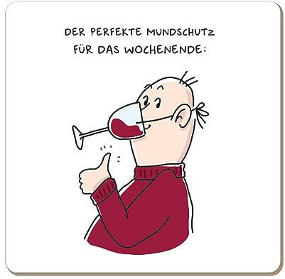 Grafik Werkstatt lustiger Untersetzer aus Kork | Der perfekte Mundschutz, Bunt