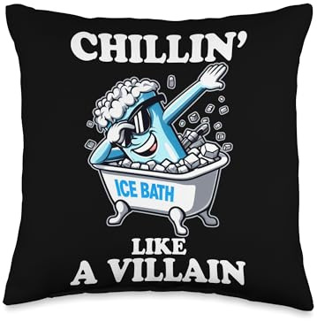 Ice Bath Chillin' Like A Villain Cold Plunge Cold Exposure Throw Pillow
