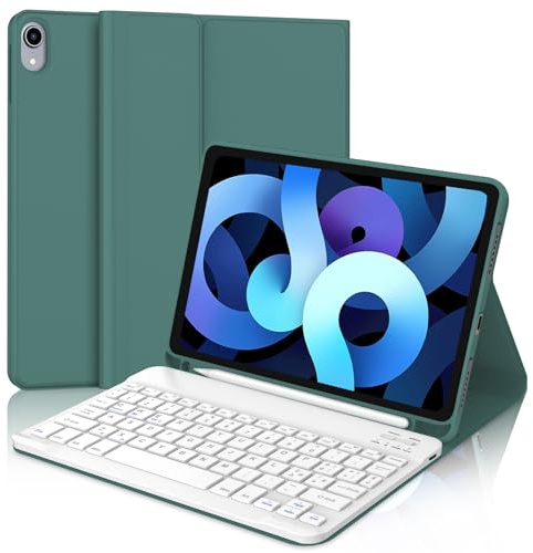 WINCHKING Teclado para iPad Air 5 2022/iPad Air 4 2020/iPad Pro11 4/3/2/1 Gen, funda para 10,9 pulgadas con teclado, teclado italiano Bluetooth inalámbrico desmontable, verde oscuro