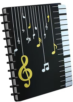 Notenmappe A4 Chormappe Schwarz Taschen Clef, Notenmappe für Notenblätter Doppelseitiger Klaviernoten Halter Aufbewahrung, Notenblätter a4 File Papier Akten Konzert