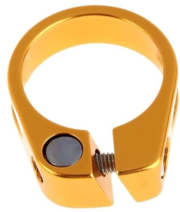 Legierung Sattelklemme,Fahrrad Sattelklemme 4 stücke Sattel Feste Fahrrad Zubehör Quick Release Aluminium Legierung Fahrrad Teile Sattelstützen Klemme(Color:Gold-34.9MM)
